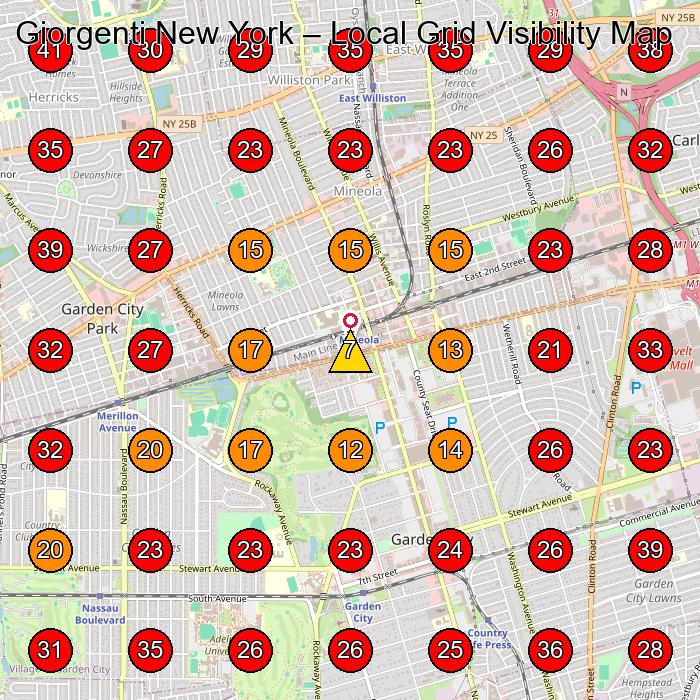 Giorgenti New York GeoGrid visibility map for Tax Attorney in Garden City